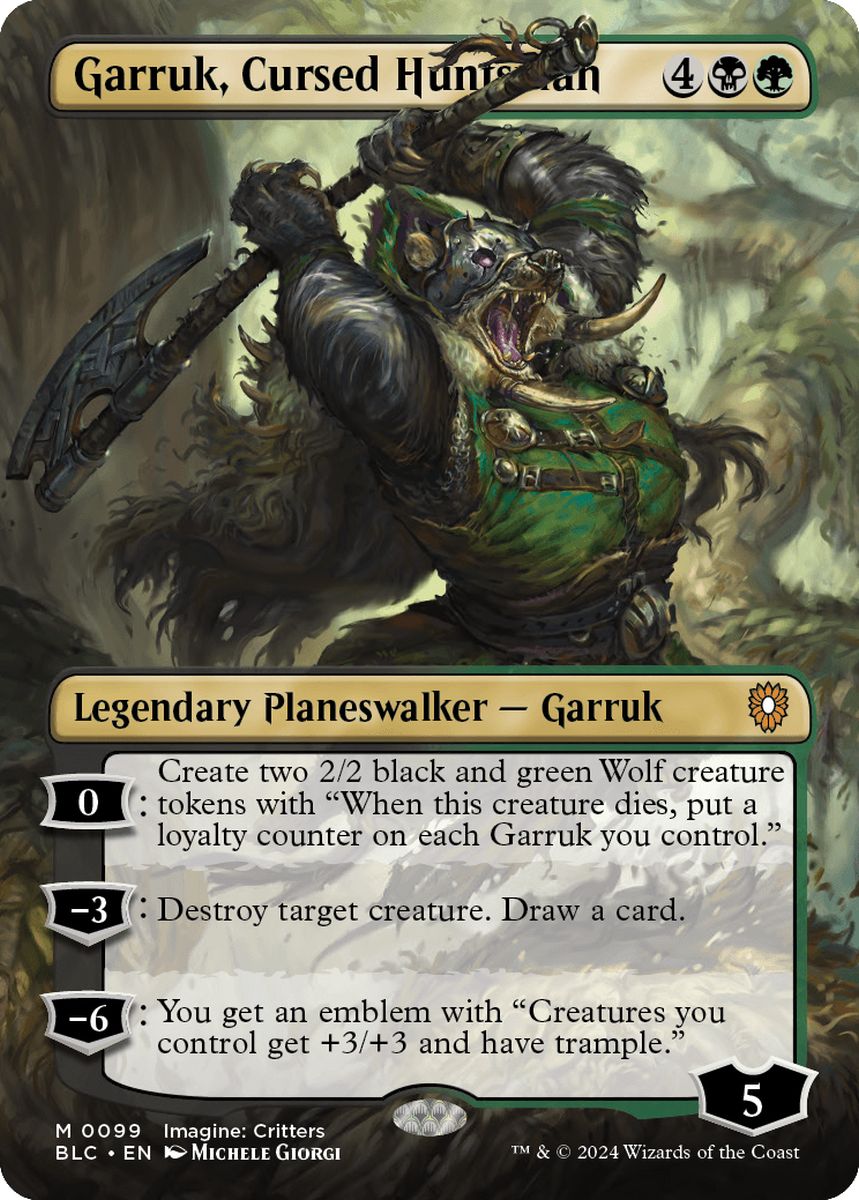 (英)呪われた狩人、ガラク / Garruk, Cursed Huntsman ★ボーダーレス★(イマジン：勇敢なる生き物たち) 【BLC】 No.099