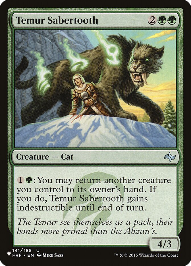 (英)ティムールの剣歯虎 / Temur Sabertooth【FRF】 PWシンボル付き再販 No.141