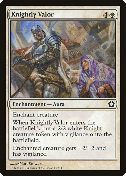 (英)【Foil】騎士の勇気 / Knightly Valor【RTR】 No.013