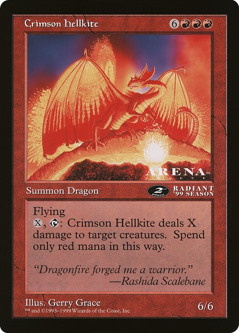 (英)真紅のヘルカイト / Crimson Hellkite【PRM】 アリーナプロモ 【Oversized Card】 BIG-PRM-090 ※トーナメントで使用することはできません。