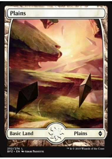 (英)【Foil】平地 / Plains【BFZ】フルアート版 No.252