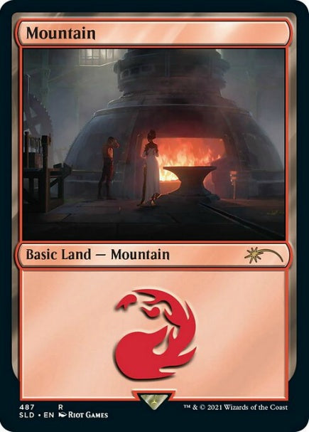 (英)【Foil】山 / Mountain【SLD】Secret Lair x Arcane: Lands No.487