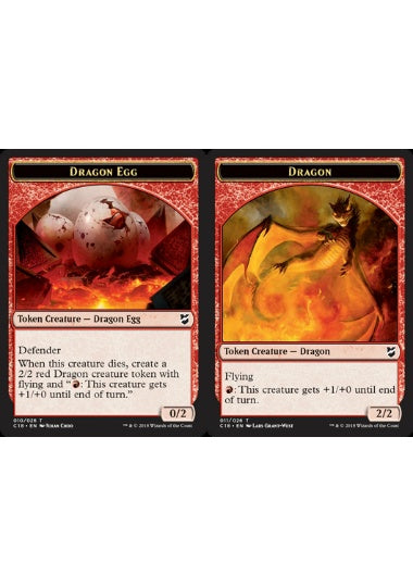 (英)ドラゴン・卵トークン / Dragon Egg Token No.010 - ドラゴントークン / Dragon Token【C18-TOKEN】 No.011