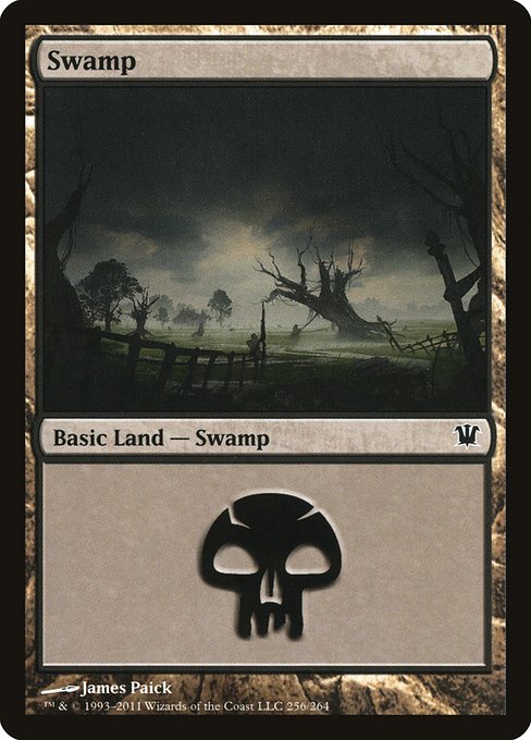 (英)【Foil】沼 / Swamp【ISD】 No.256