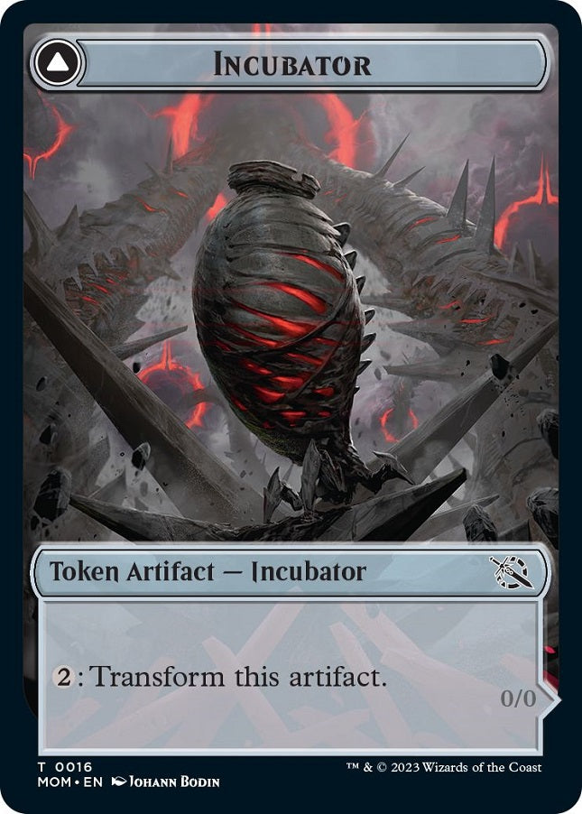 (英)培養器トークン / Incubator Token - ファイレクシアントークン / Phyrexian Token【MOM-TOKEN】 No.016