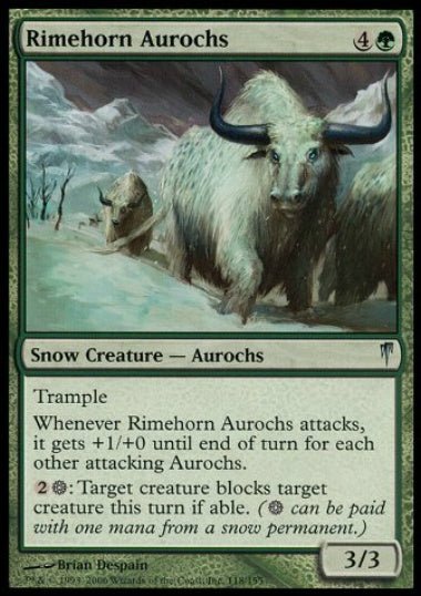 (英)【Foil】霧氷角のオーロクス / Rimehorn Aurochs【CSP】 No.118