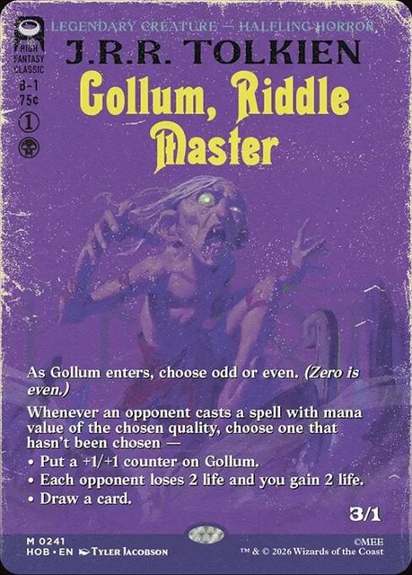 (英)なぞなぞ名人、ゴラム / Gollum, Riddle Master ★ショーケース枠★(「ブックカバー・カード」) 【HOB】 No.241
