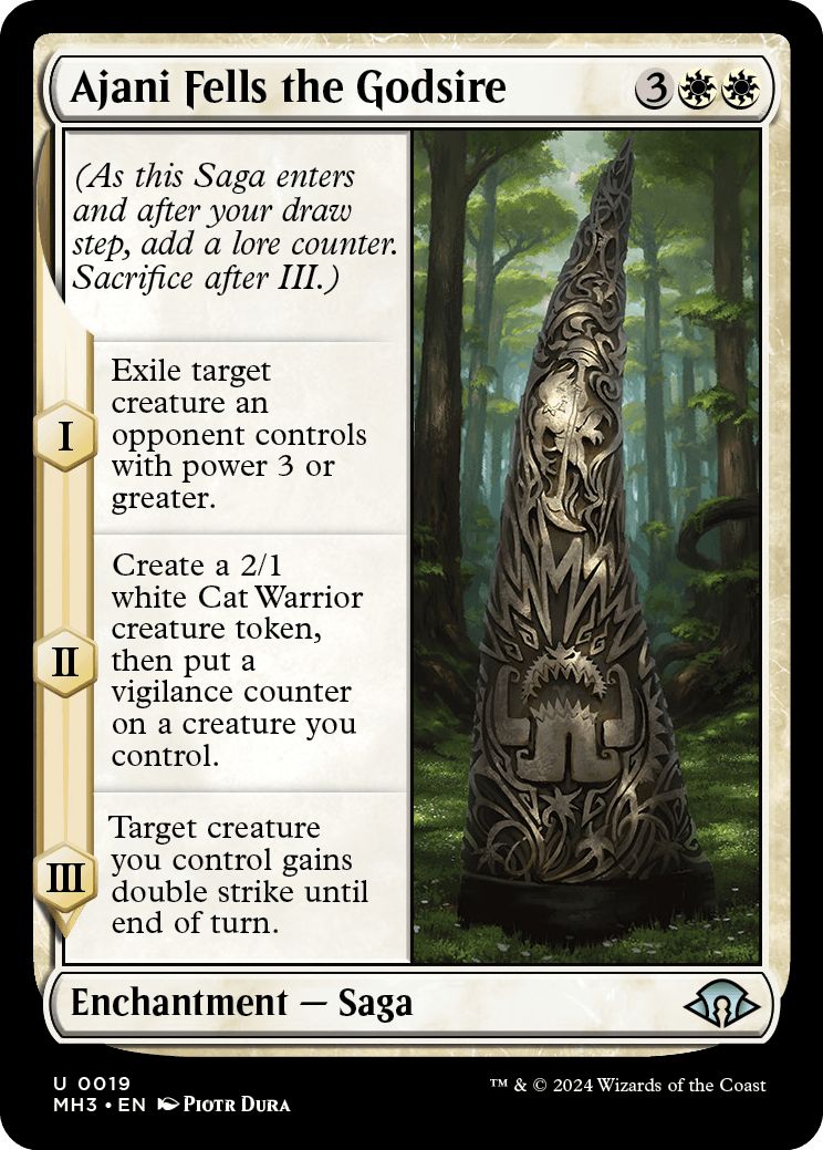 (英)【Foil】アジャニ、神祖を倒す / Ajani Fells the Godsire【MH3】 No.019