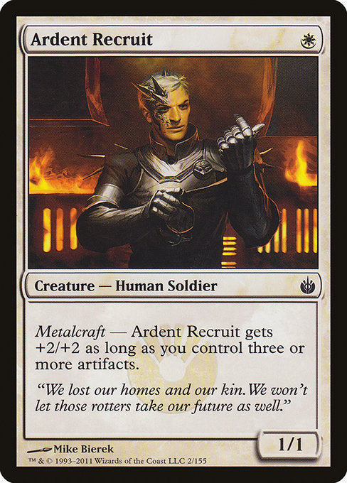 (英)【Foil】献身的な補充兵 / Ardent Recruit【MBS】 No.002