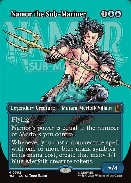 (英)【Foil】サブマリナー、ネイモア / Namor the Sub-Mariner ★ボーダーレス★(「ロゴ・カード」) 【MSH】 No.362
