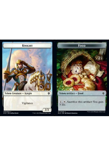 (英)【Foil】騎士トークン / Knight TokenNo.003 - 食物トークン / Food Token【ELD-TOKEN】 No.017