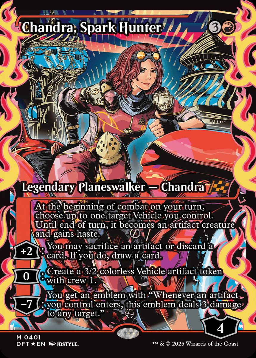 (英)【Foil】灯を追う者、チャンドラ / Chandra, Spark Hunter ★ショーケース枠★(ジャパン・ショーケース) 【DFT】 No.401