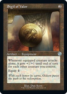 (英)【Foil】武勇の印章 / Sigil of Valor【BRR】旧枠加工カード No.053
