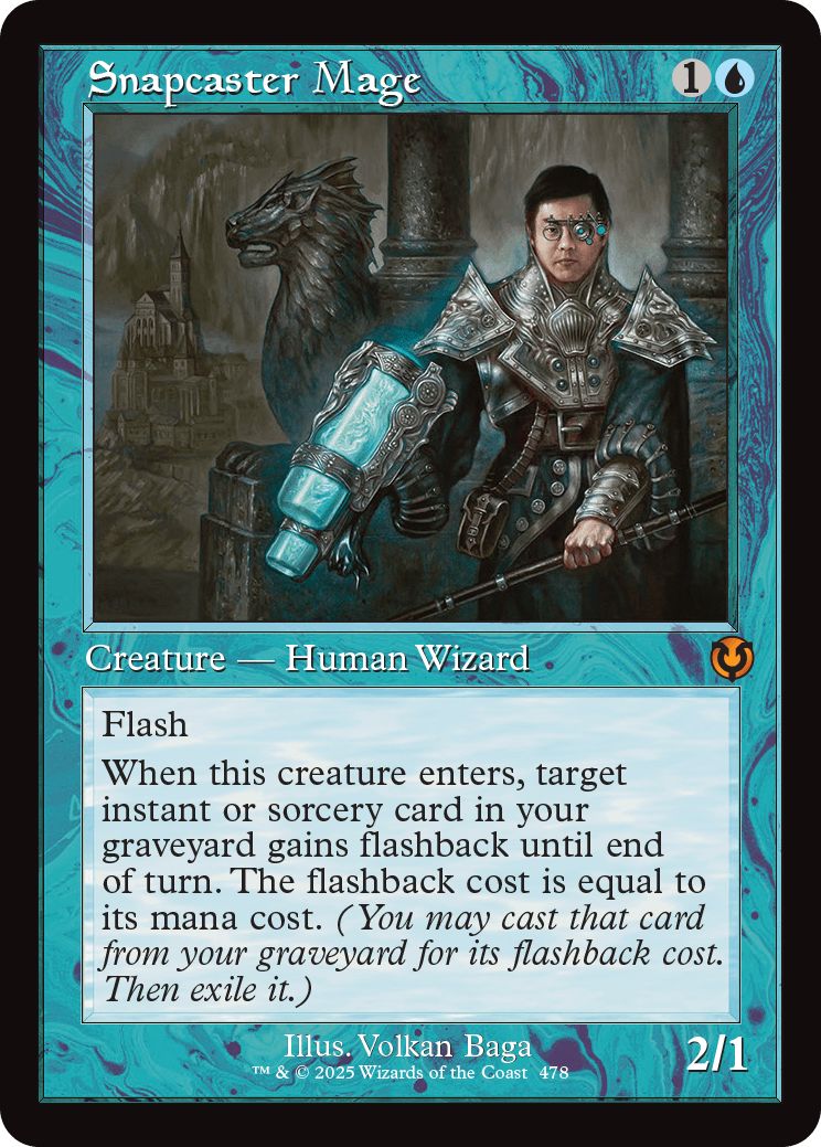 (英)【Foil】瞬唱の魔道士 / Snapcaster Mage ★ショーケース枠★(旧枠加工カード) 【INR】 No.478