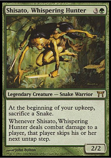 (英)【Foil】囁きの狩人、しさ斗 / Shisato, Whispering Hunter【CHK】 No.242