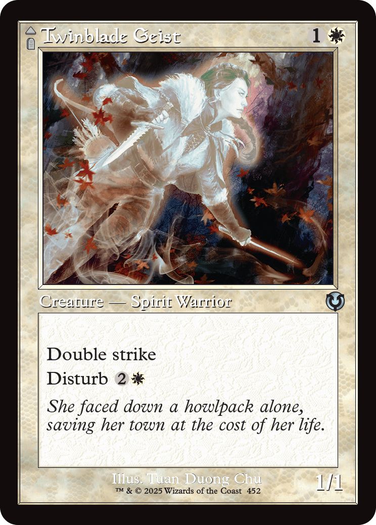 (英)【Foil】双刃の霊 / Twinblade Geist - 双刃の召致 / Twinblade Invocation ★ショーケース枠★(旧枠加工カード) 【INR】 No.452