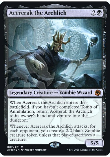 (英)【Foil】アーチリッチ、アサーラック / Acererak the Archlich ★アンパサンド・カード★【AFR】 No.087