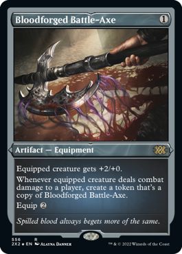 (英)【エッチングFoil】血鍛冶の戦斧 / Bloodforged Battle-Axe【2X2】 No.556