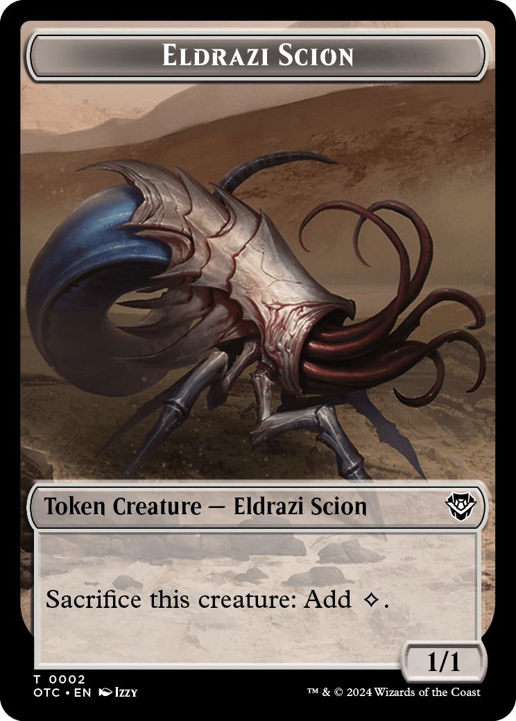 (英)エルドラージ・末裔トークン / Eldrazi Scion Token No.002 - 予示トークン / Manifest Token【OTC-TOKEN】 No.028