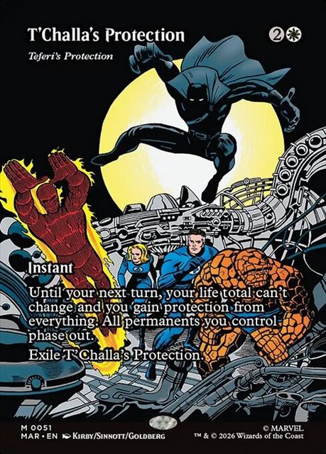 (英)ティ・チャラの防御 / T'Challa's Protection[テフェリーの防御 / Teferi's Protection] ★ボーダーレス★(「マーベル・マテリアル」カード) 【MAR】 No.051