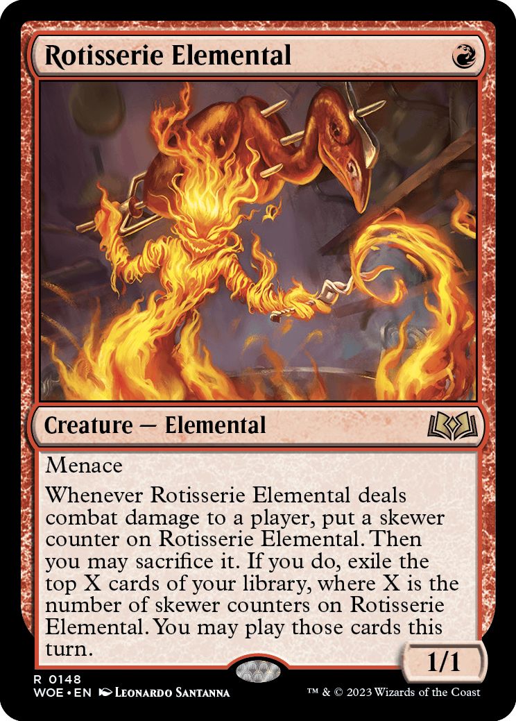(英)【Foil】ロティサリーの精 / Rotisserie Elemental【WOE】 No.148