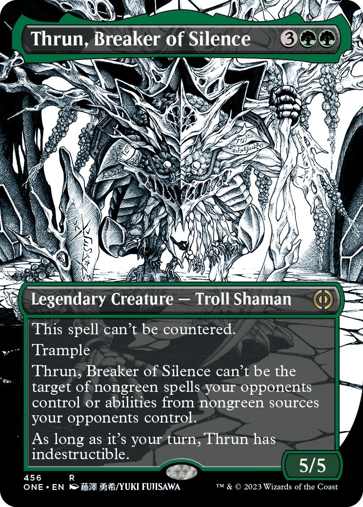 (英)【ステップ・アンド・コンプリートFoil】沈黙を破る者、スラーン / Thrun, Breaker of Silence ★ボーダーレス★(胆液)【ONE】 No.456