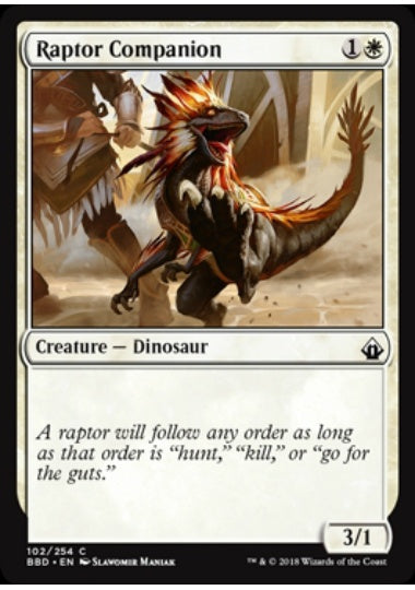 (英)【Foil】猛竜の相棒 / Raptor Companion【BBD】 No.102
