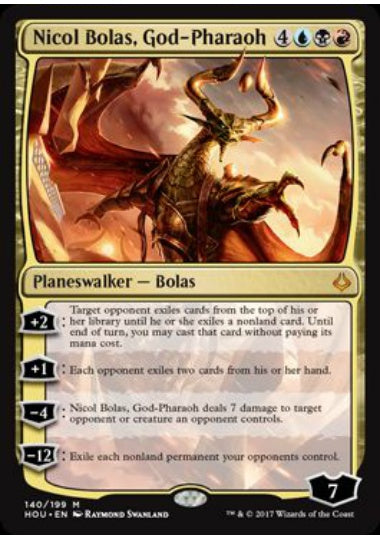 (英)【Foil】王神、ニコル・ボーラス / Nicol Bolas, God-Pharaoh【HOU】 No.140
