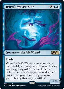(英)テフェリーの波術師 / Teferi's Wavecaster【M21】 プレインズウォーカーデッキ収録 No.327