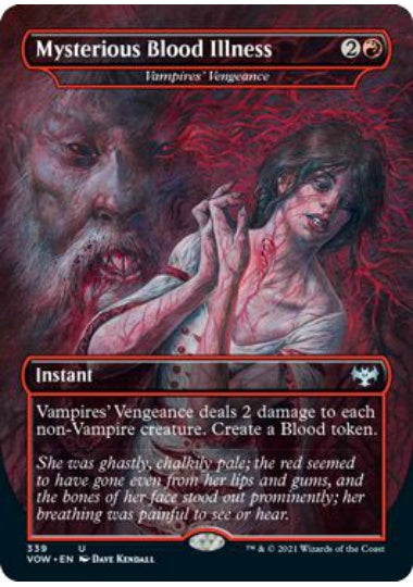 (英)【Foil】謎の血病 / Mysterious Blood Illness[吸血鬼の復讐 / Vampires' Vengeance] ★ボーダーレス★(ドラキュラシリーズ・カード) 【VOW】 No.339