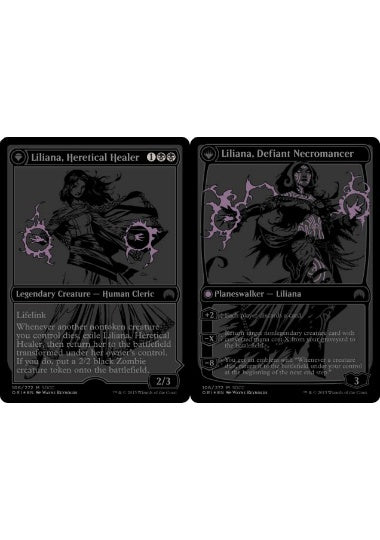 (英)【Foil】異端の癒し手、リリアナ / Liliana, Heretical Healer - 反抗する屍術師、リリアナ / Liliana, Defiant Necromancer【PRM】SDCC2015プロモ No.033