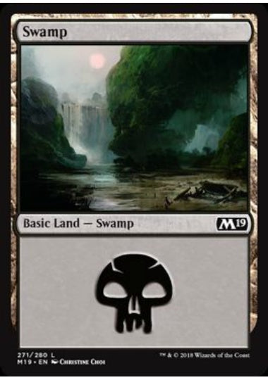(英)【Foil】沼 / Swamp【M19】 No.271