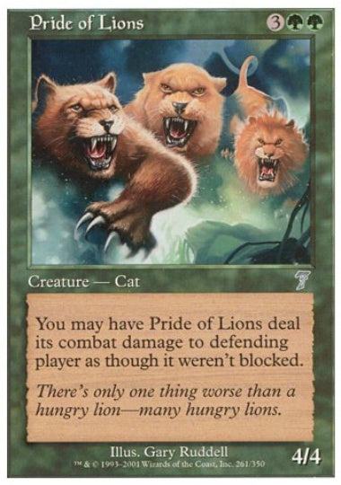 (英)【Foil】ライオンの群れ / Pride of Lions【7ED】 No.261