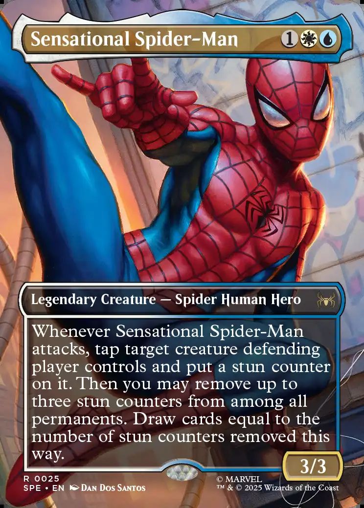 (英)【Foil】センセーショナル・スパイダーマン / Sensational Spider-Man ★ボーダーレス★(シーン・カード) 【SPE】 No.025