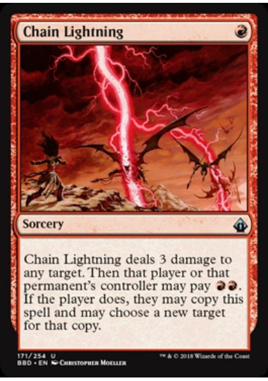 (英)【Foil】稲妻の連鎖 / Chain Lightning【BBD】 No.171