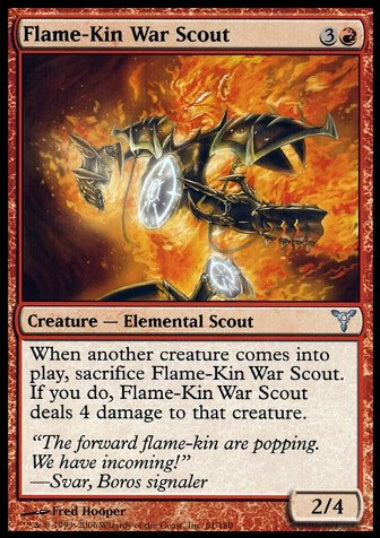 (英)【Foil】炎の血族の戦場偵察兵 / Flame-Kin War Scout【DIS】 No.061