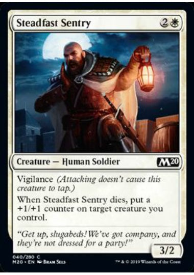 (英)【Foil】不動の哨兵 / Steadfast Sentry【M20】 No.040