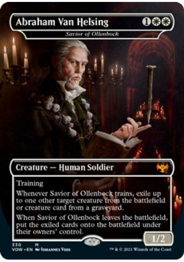(英)【Foil】アブラム・ヴァン・ヘルシング / Abraham Van Helsing[オリバクの救済者 / Savior of Ollenbock] ★ボーダーレス★(ドラキュラシリーズ・カード) 【VOW】 No.330