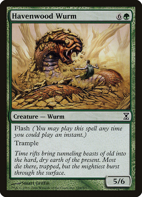 (英)【Foil】ヘイヴンウッドのワーム / Havenwood Wurm【TSP】 No.199