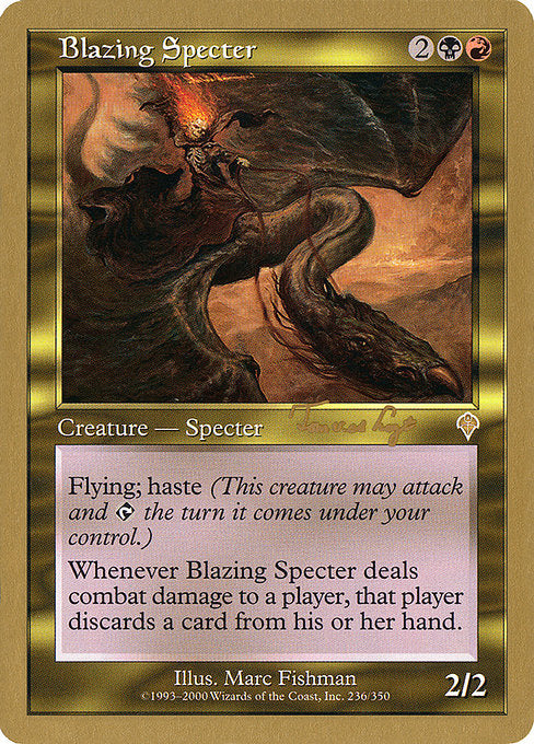 (英)燃え立つ死霊 / Blazing Specter【WC01】 World Championship Decks 2001 Tom van de Logt 金枠 No.063