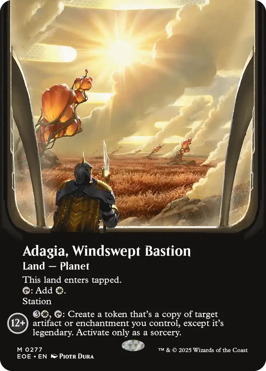 (英)【Foil】吹きさらしの要塞、アダージア / Adagia, Windswept Bastion ★ボーダーレス★(「観測窓」) 【EOE】 No.277