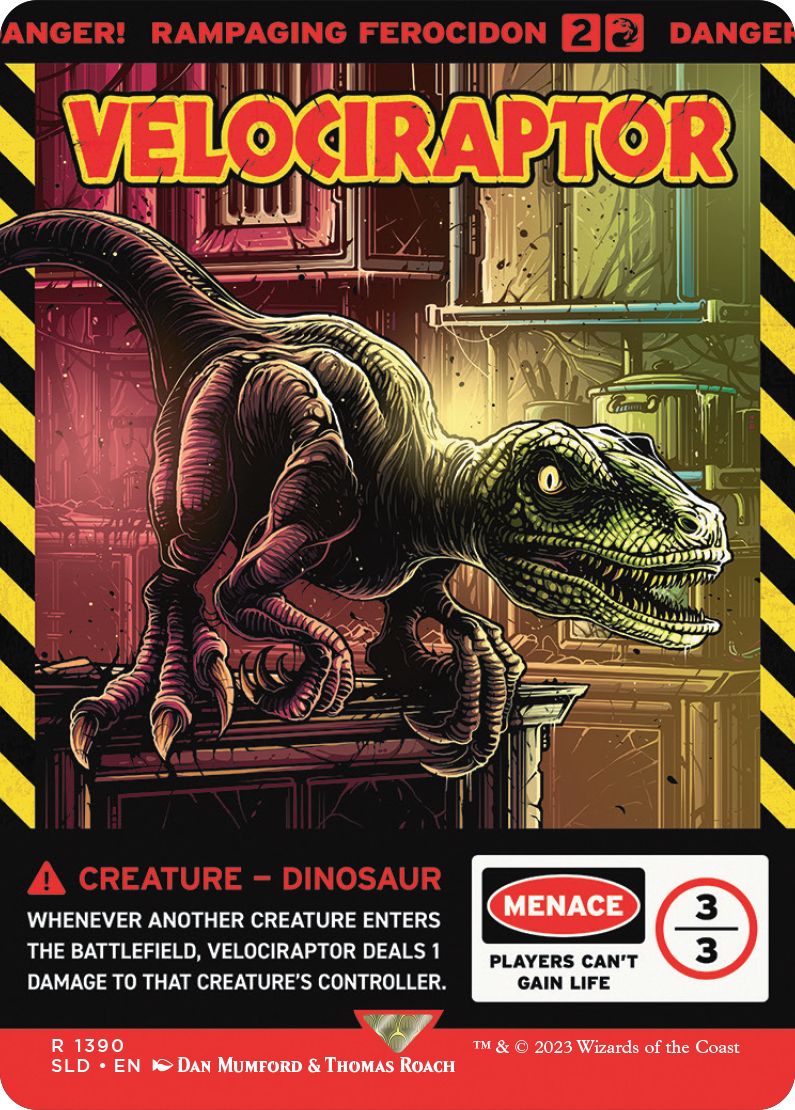 (英)【Foil】Velociraptor[暴れ回るフェロキドン / Rampaging Ferocidon]【SLD】Secret Lair x Jurassic World: Life Breaks Free No.1390