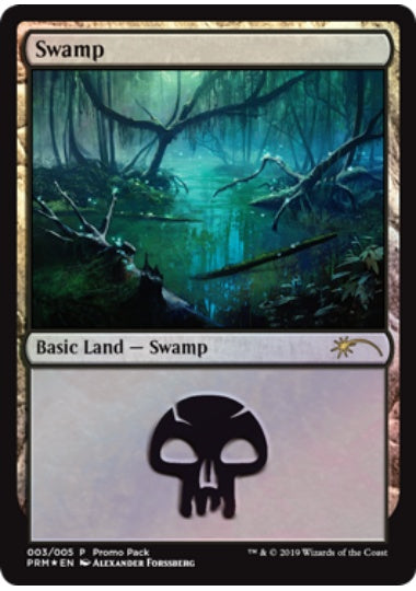 (英)【Foil】沼 / Swamp【PRM】 基本セット2020 プロモパックプロモNo.195