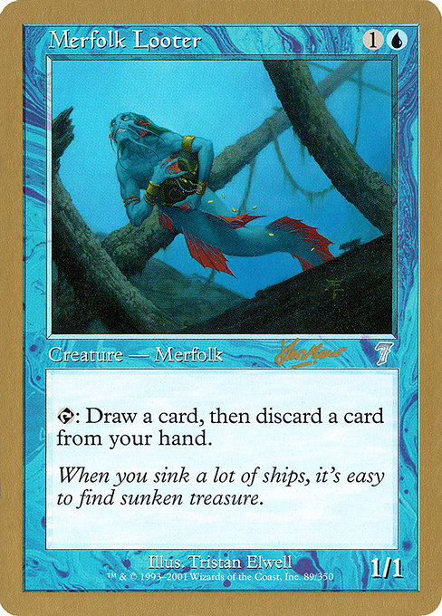 (英)マーフォークの物あさり / Merfolk Looter【WC02】 World Championship Decks 2002 Sim Han How 金枠 No.025