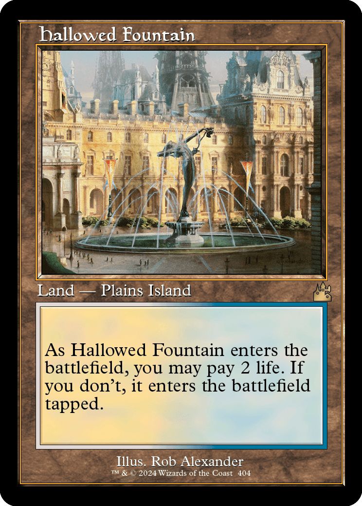 (英)【Foil】神聖なる泉 / Hallowed Fountain ★ショーケース枠★(旧枠加工カード) 【RVR】 No.404