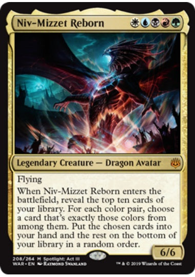 (英)【Foil】ニヴ＝ミゼット再誕 / Niv-Mizzet Reborn【WAR】 No.208