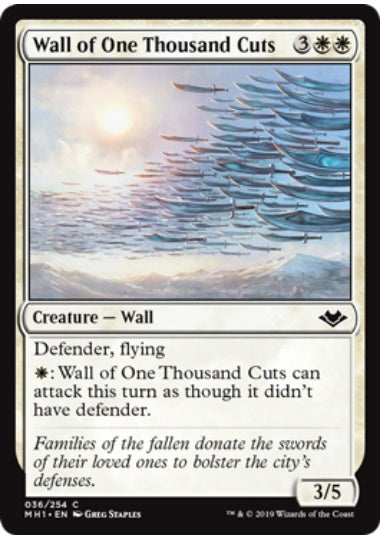 (英)【Foil】千本刀の壁 / Wall of One Thousand Cuts【MH1】 No.036