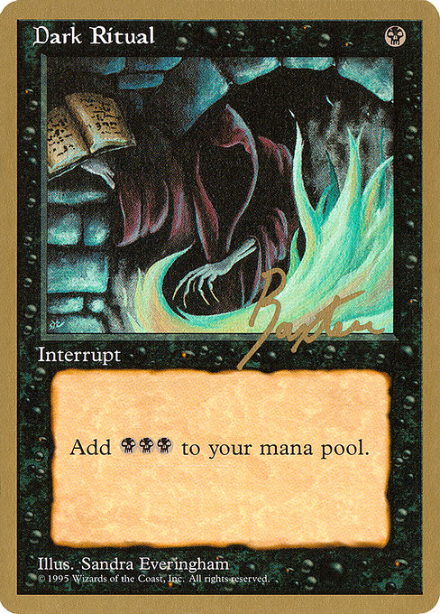 (英)暗黒の儀式 / Dark Ritual【PTC】 ProTour NewYork Decks 1996 George Baxter 金枠 No.090