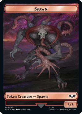 (英)【Surge-Foil】落とし子トークン / Spawn Token No.016 - 青のホラートークン / Blue Horror Token【40K-TOKEN】 No.020