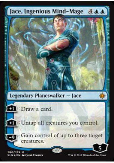 (英)【Foil】巧妙な精神魔道士、ジェイス / Jace, Ingenious Mind-Mage【XLN】プレインズウォーカーデッキ収録 No.280
